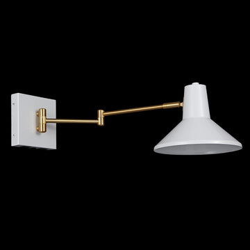 Hygge 16" Swing Arm Modern Midcentury Iron USB Charging Port LED Sconce - JONATHAN Y